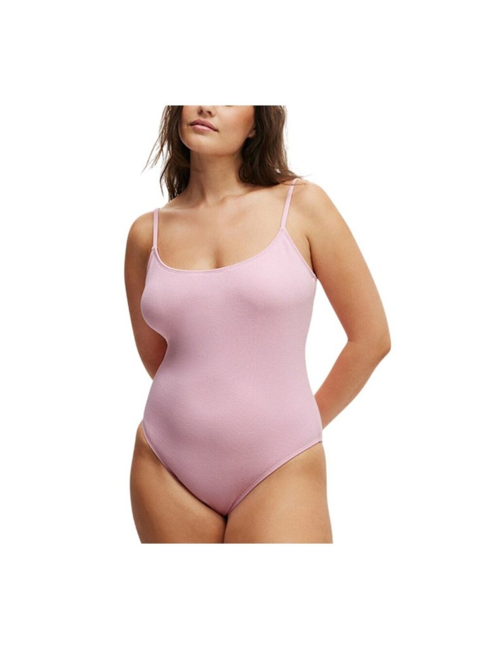 NWT Cotton On Scoop-Back Cheeky One-Piece Swimsuit Pirouette Crepe Purple Pink S - Picture 3 of 10